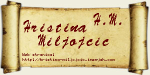 Hristina Miljojčić vizit kartica